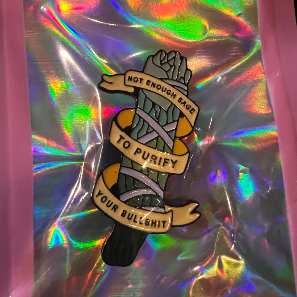 Sage slogan pin witchcraft new age
